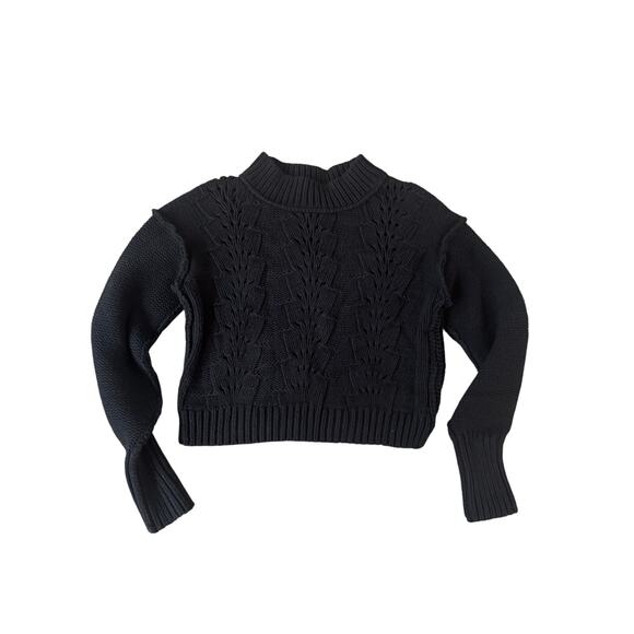 Free People | Black Cotton-Blend Pullover Bell Song Sweater | Size XS - Picture 10 of 13